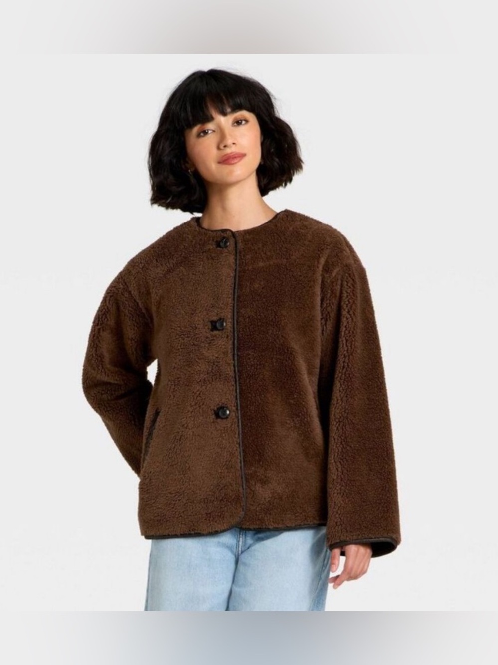 New tag Universal Thread Women Faux Sherling Coat Universal Brown Teddy jacket